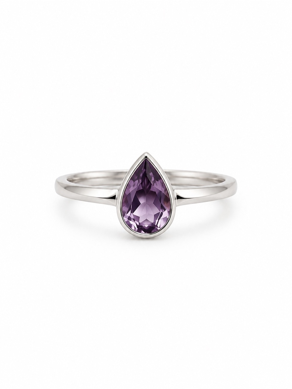 Amythest Teardrop Ring